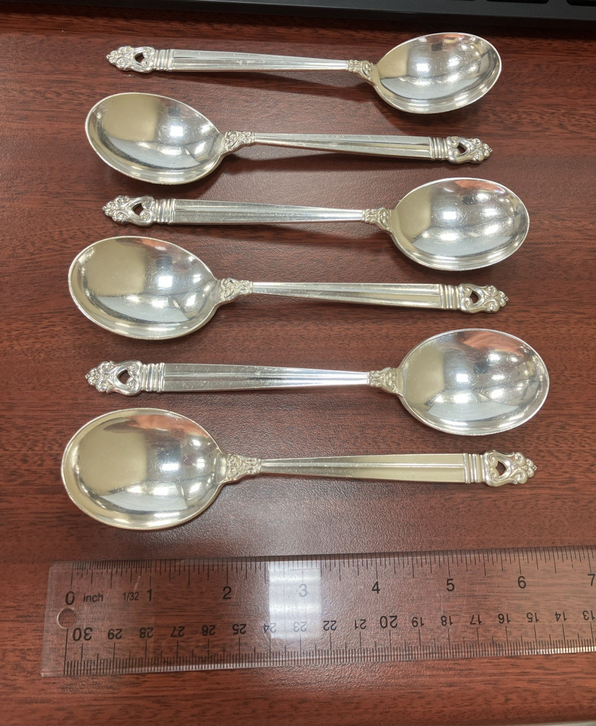 International Royal Danish Sterling Silver Soup Spoon 6 1/2″ Inch- Set of 6