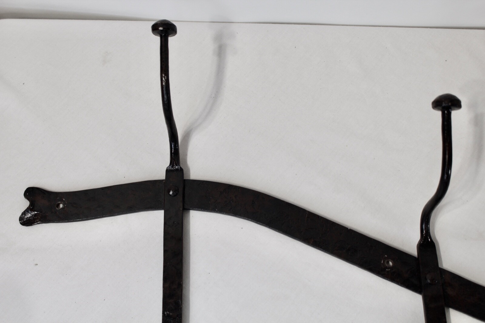 Antique Wall Mounted Coat Rack Hat Holder Hammered Metal Heavy Metal Coat Rack
