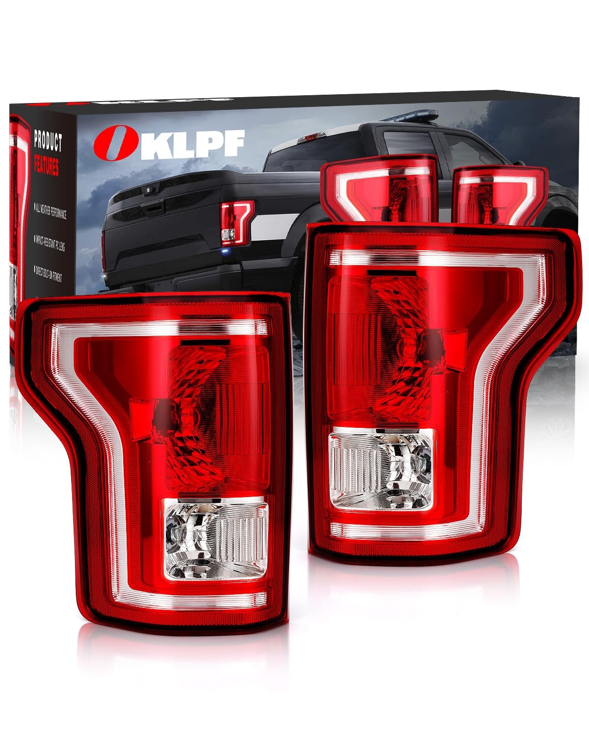 OKLPF Rear Brake Tail Light Compatible With 2015 2016 2017 Ford F150 F-150