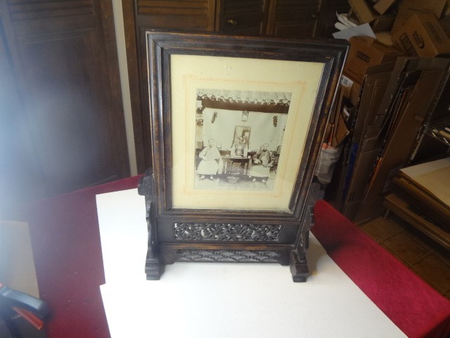 Antique Chinese Table Screen Carved Wood…….NO RESERVE