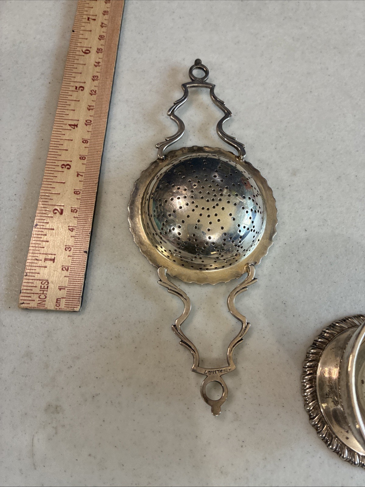 Antique Sterling Silver TEA STRAINER Set Circa 1920’s (5 Oz Silver)
