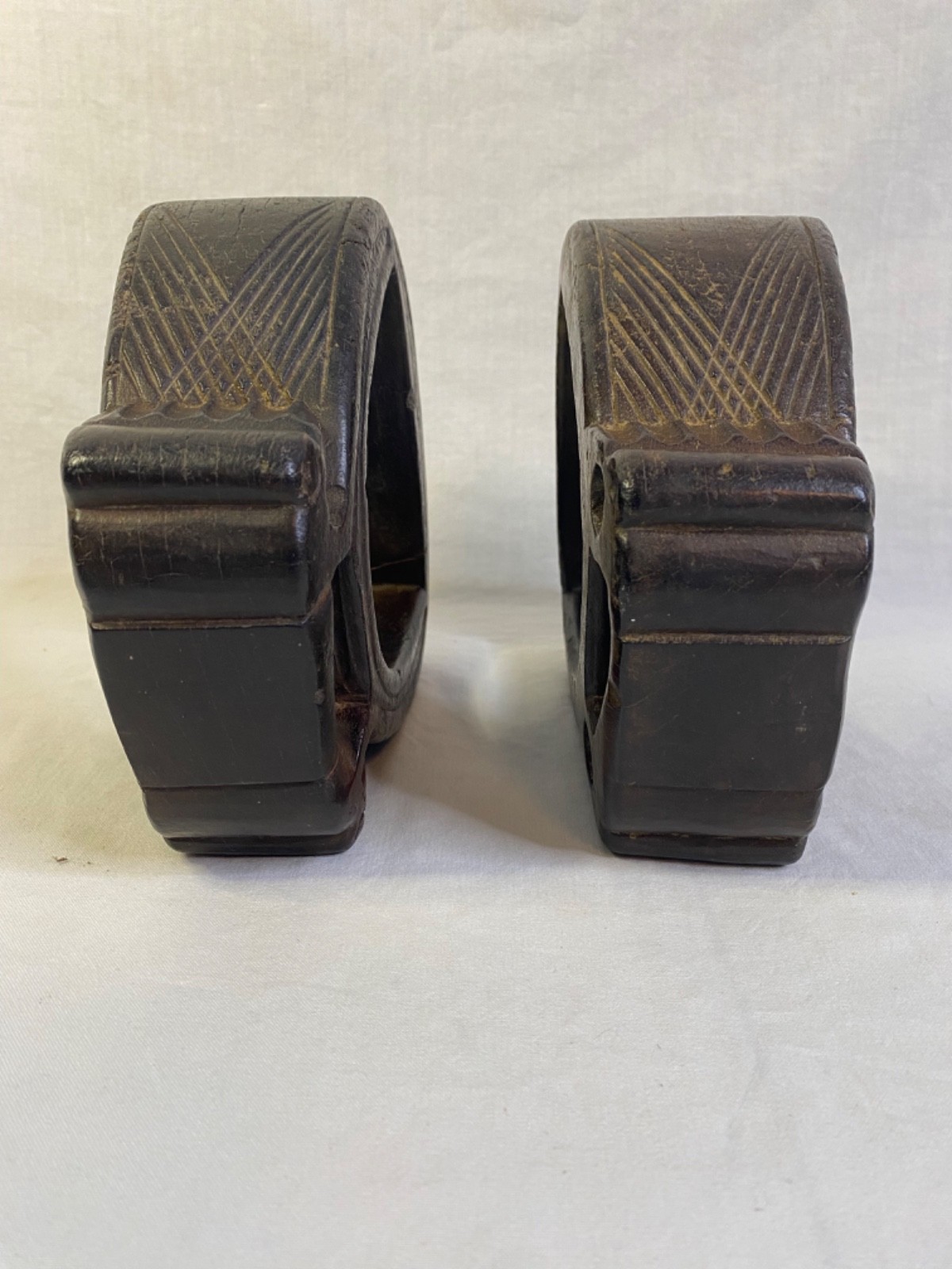 Pair of Mid-19th Century Wooden Hand Made Western Stirrups