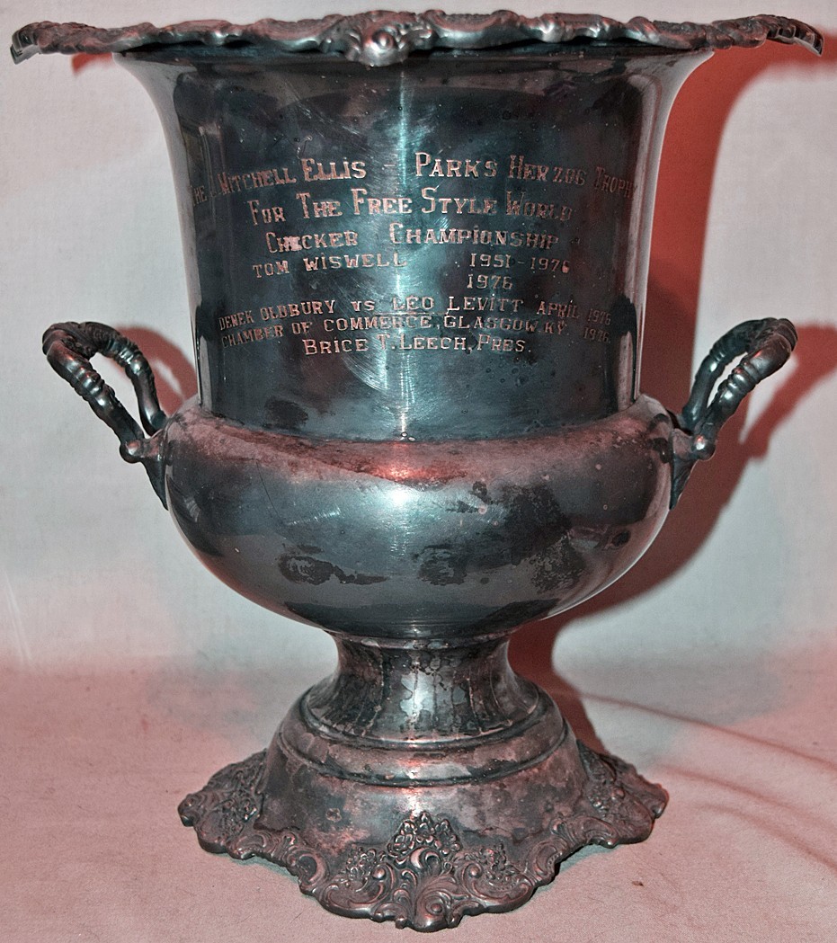 Rare -CHECKERS- WORLD CHAMPIONSHIP Vintage SILVER Baroque Trophy – TOM WISELL