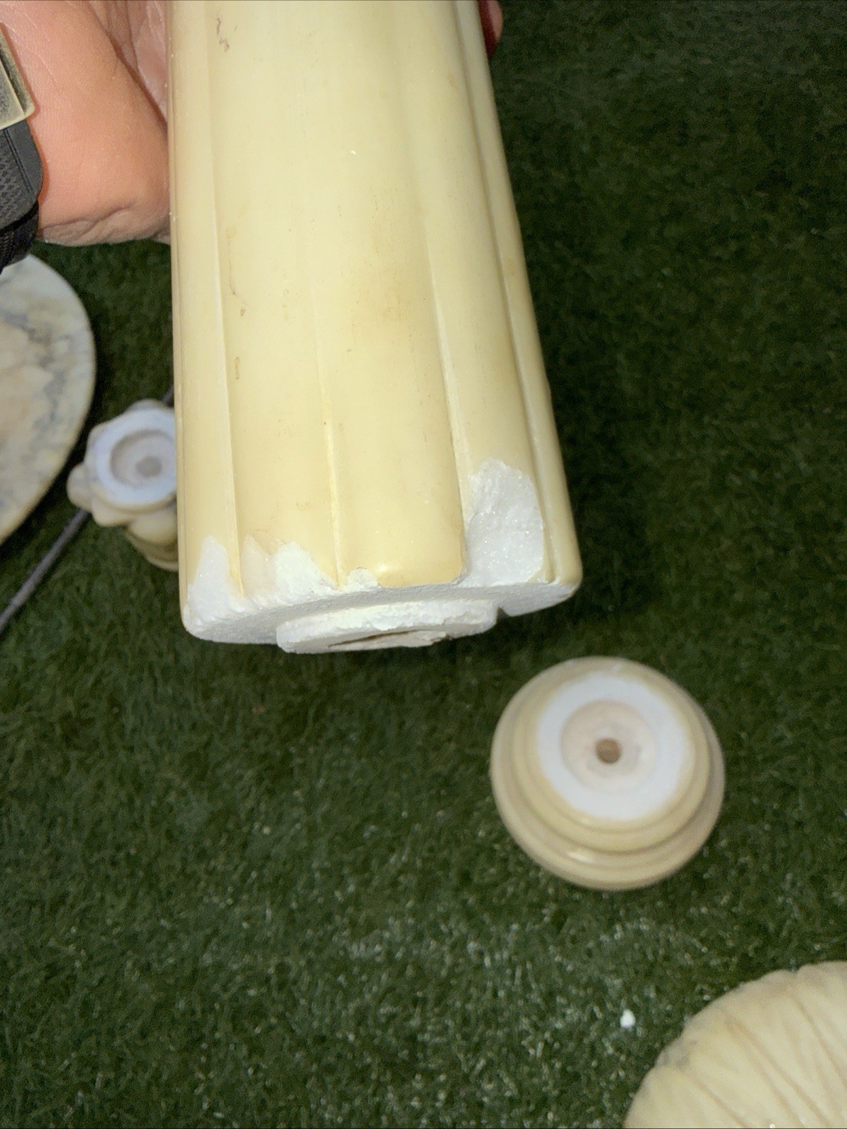 Alabaster Stone Side Table Made In Italy For Restoration. Chipped. Pickup Only