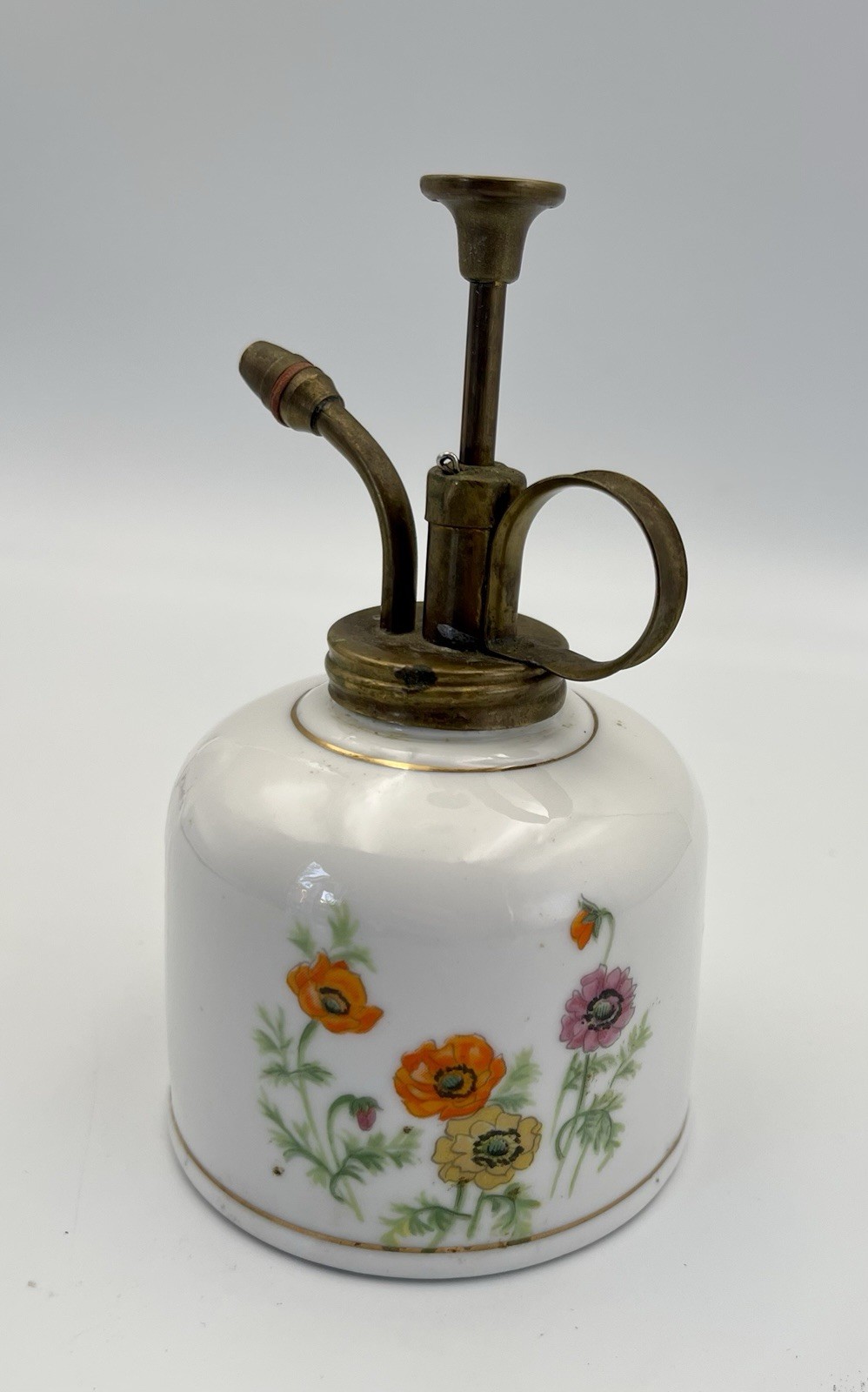 Vintage Counterpoint Japan Porcelain Plant Mister Pump Floral Poppy 1970s WORKS