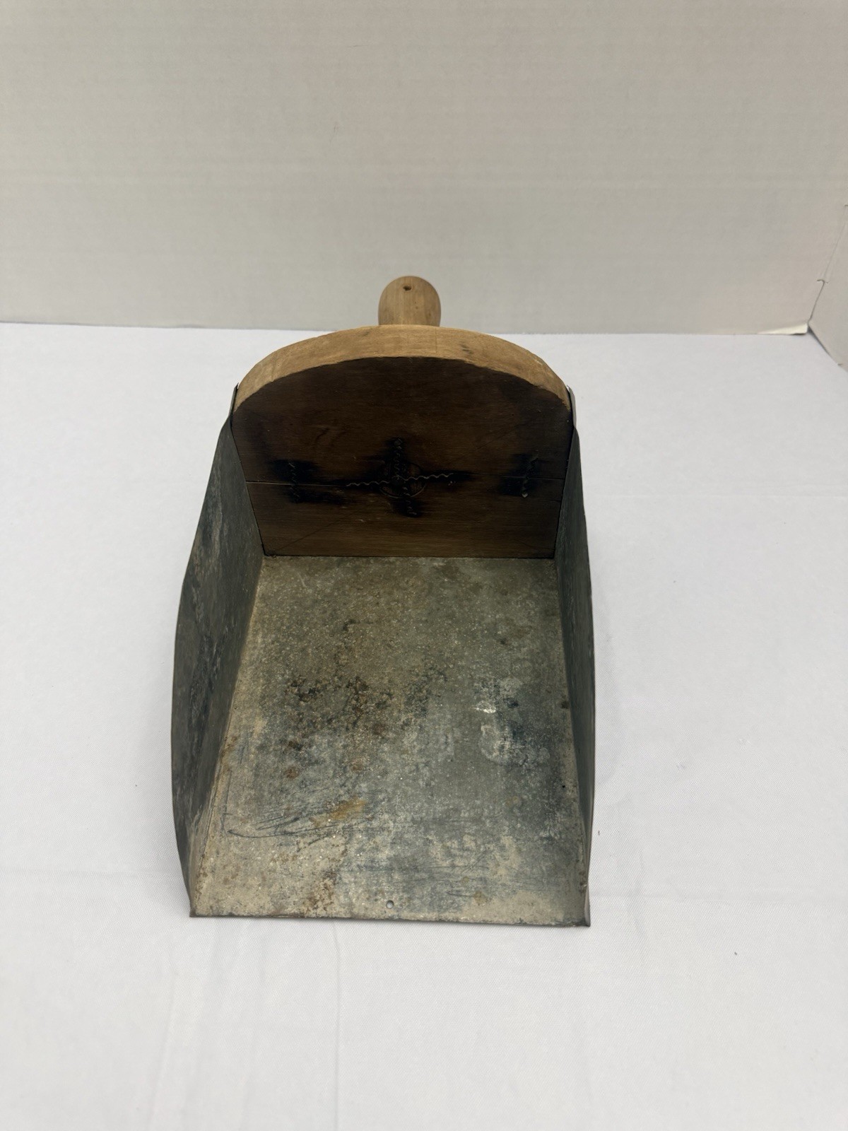 Antique Early Primitive Wood Metal Grain Seed Flour Scoop Farmhouse