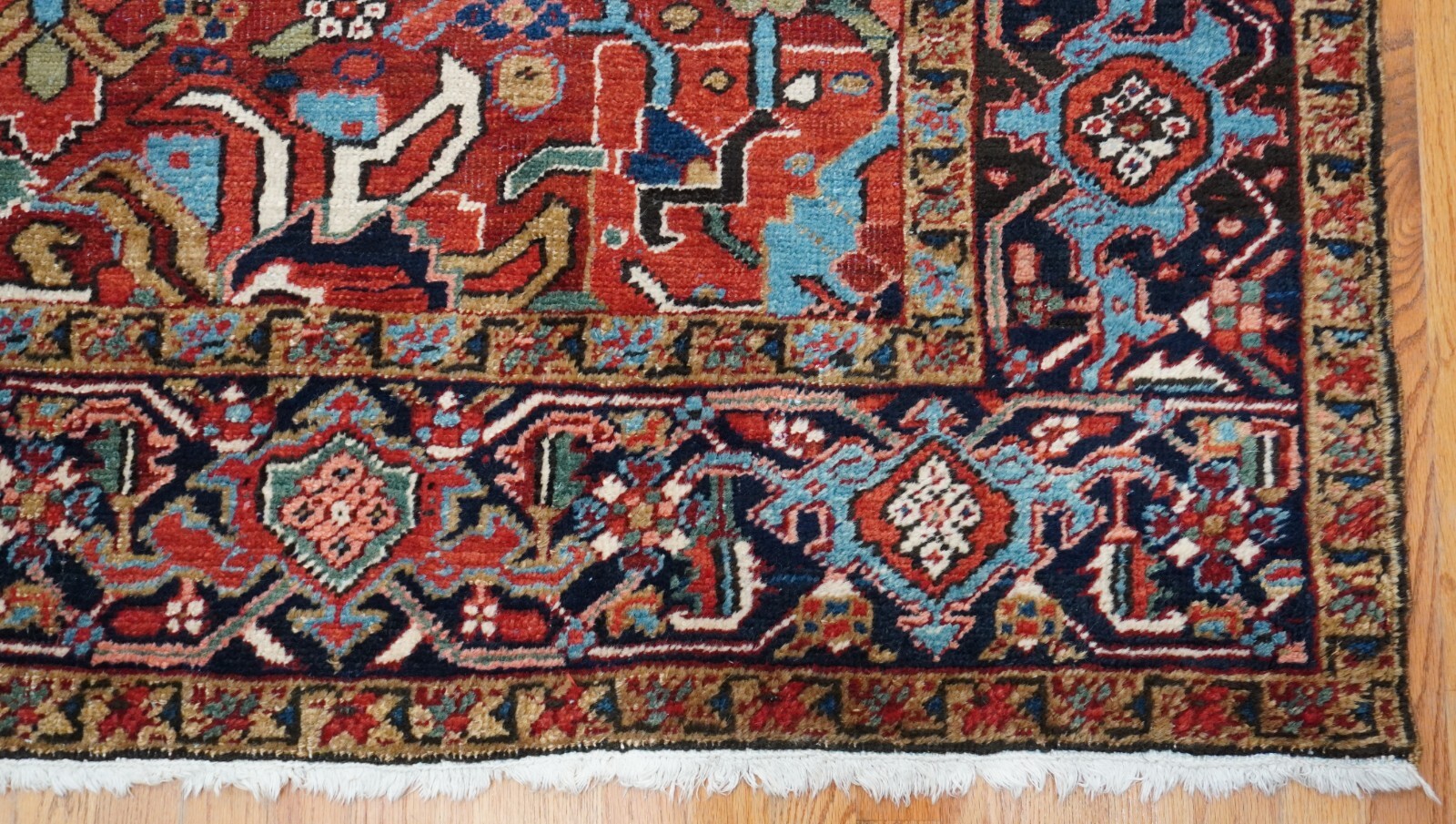 ANTIQUE HERIZZ SERAPII HANDKNOTTED WOOL TRIBAL ORIENTAL RUG EXCELLENT 7’8″x9’2″