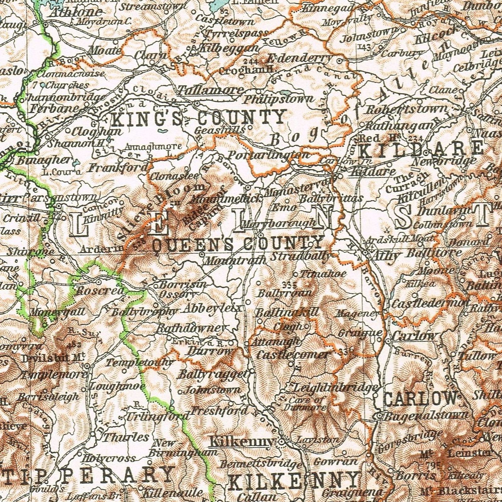 IRELAND IRLAND 1905 Original LARGE Map United Kingdom Éire Airlann