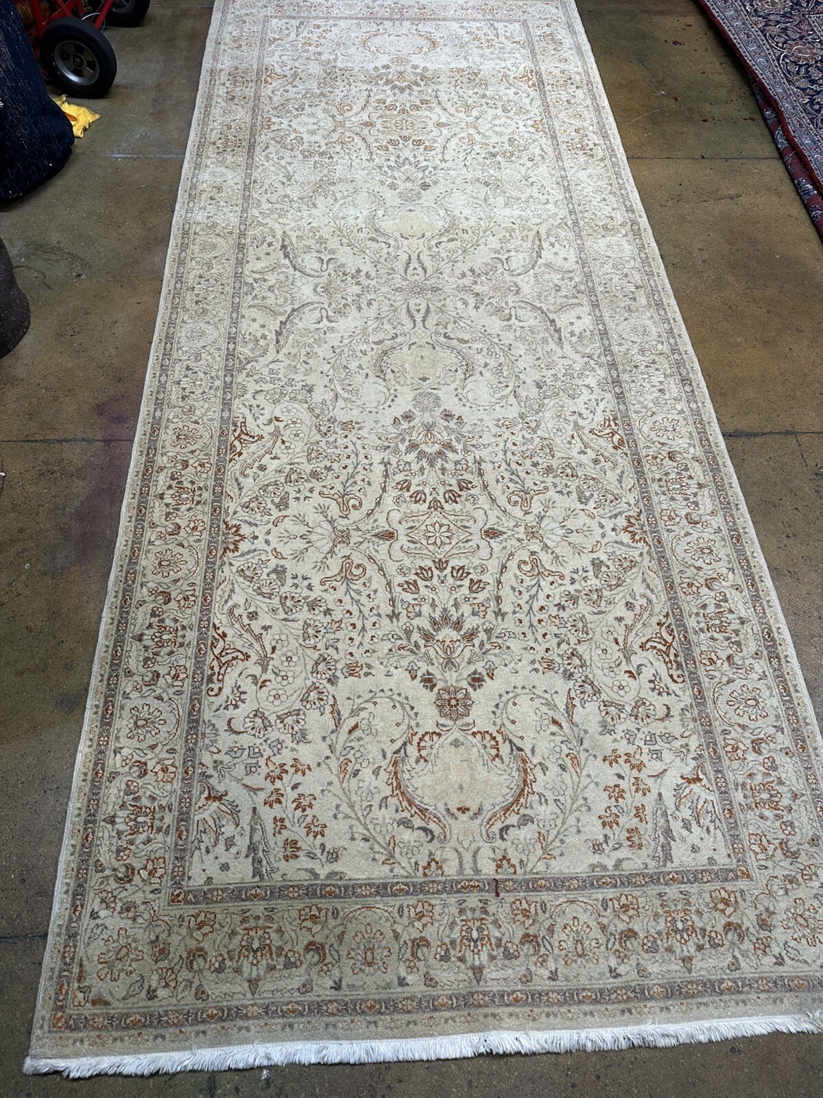 Auth: Vintage Cairo Runner Wool Pastel Botanical Quality Floor ART 4×10 NR