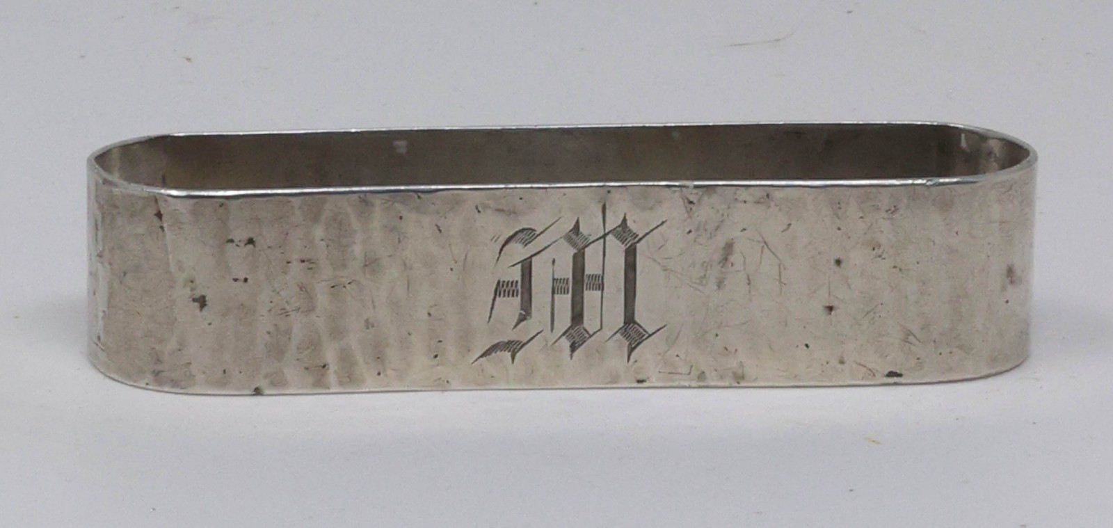 C. 1915 Sterling Silver Napkin Ring Chicago Silver Randahl M Mono Hammered 22 gr
