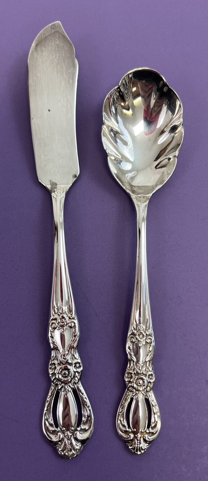 1847 Rogers Bros. IS Grand Heritage Silverplate 2 Pc Serving Spoon Master Butter