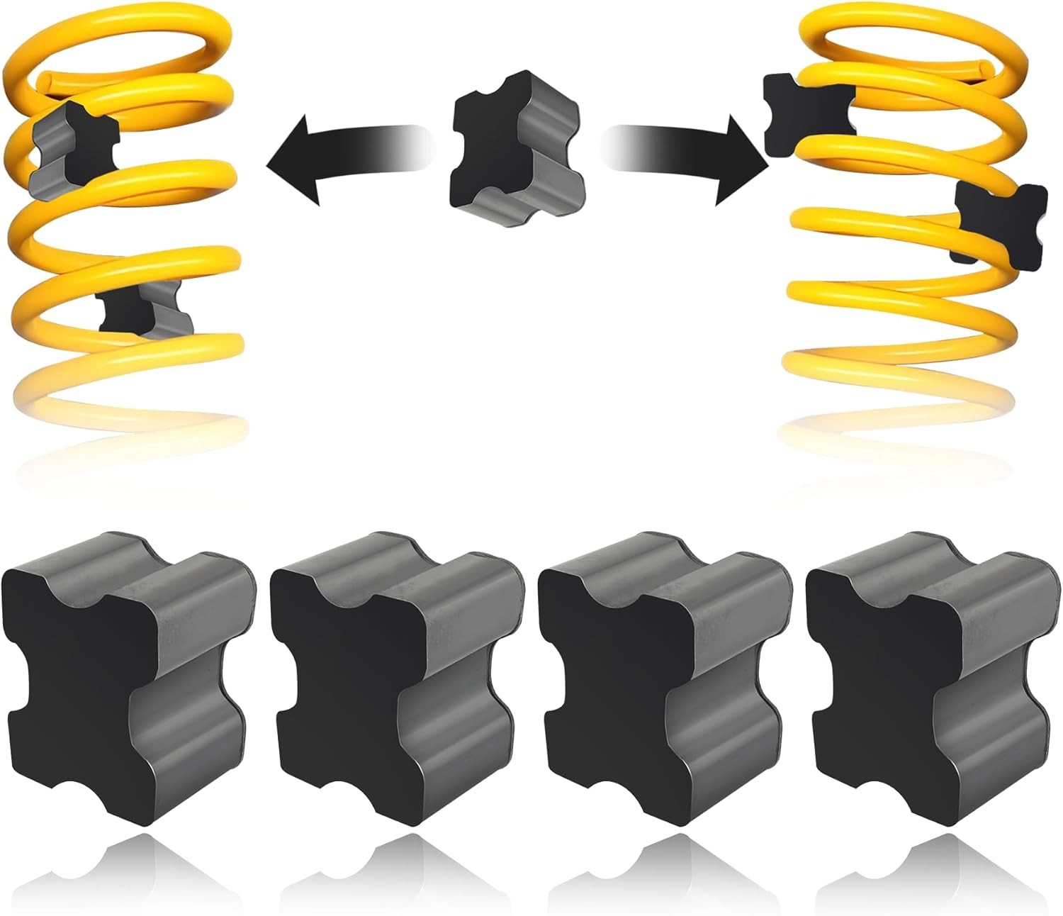 4PCS Rubber Coil Spring Spacers,Heavy Duty Front Coil Spring Booster Kit for 1″