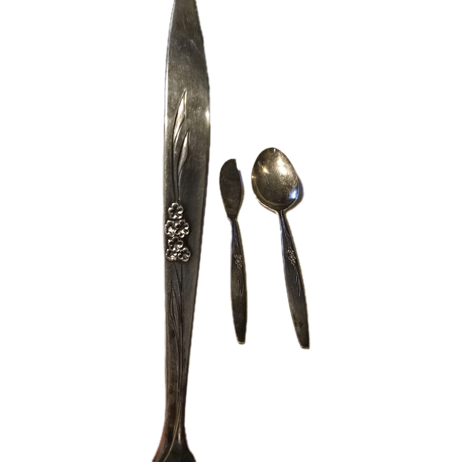 Oneida Silver Co Gravy Ladle Teaspoon Butter Knife Enchantment -Gentle Rose 1960