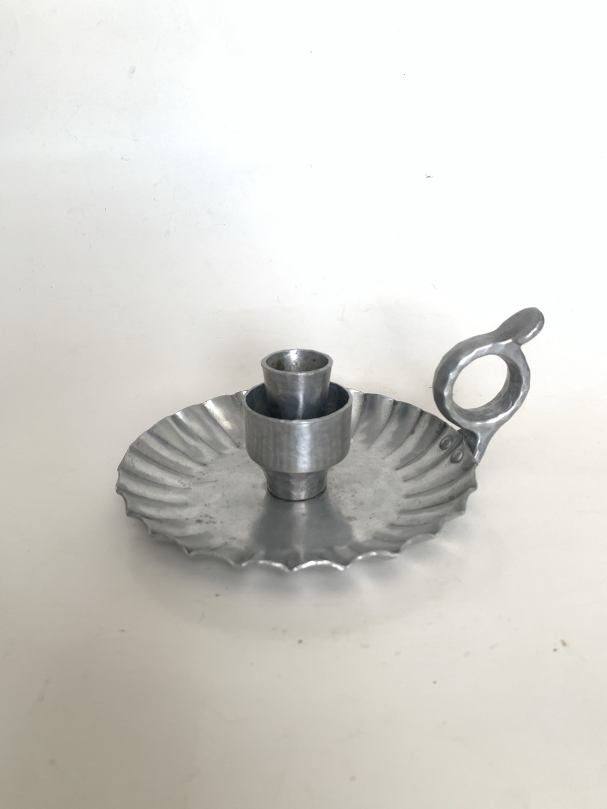 Hand Forged Aluminum Candle Holder Intaglio Design 1950’s Everlast
