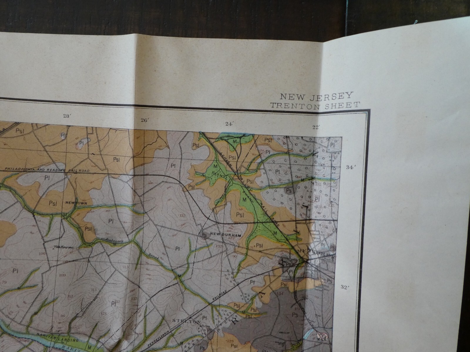 Antique U.S. Dept. Of Agriculture Soil Map 1902 N.J. Trenton Sheet Original Vtg.
