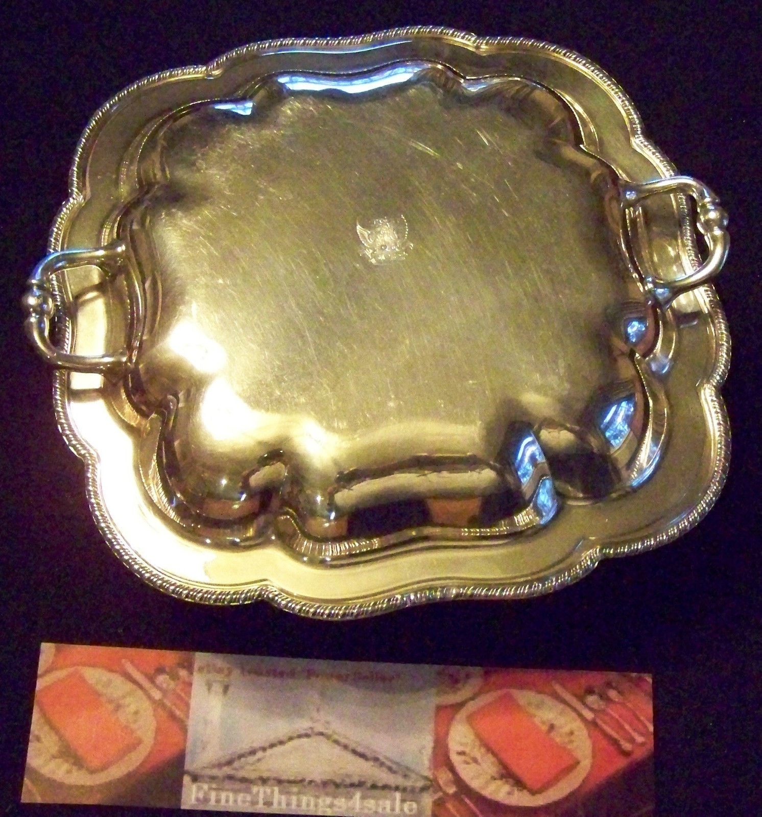 RARE OLD ENGLISH GADROON SILVER SMALL SQUARE SIZED COVERED DOUBLE ENTREE DISH