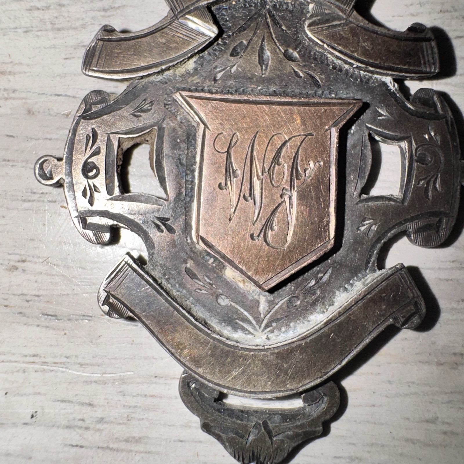 Antique 1899 Sterling Silver Fob Medal Shield Marples & Beasley 15g