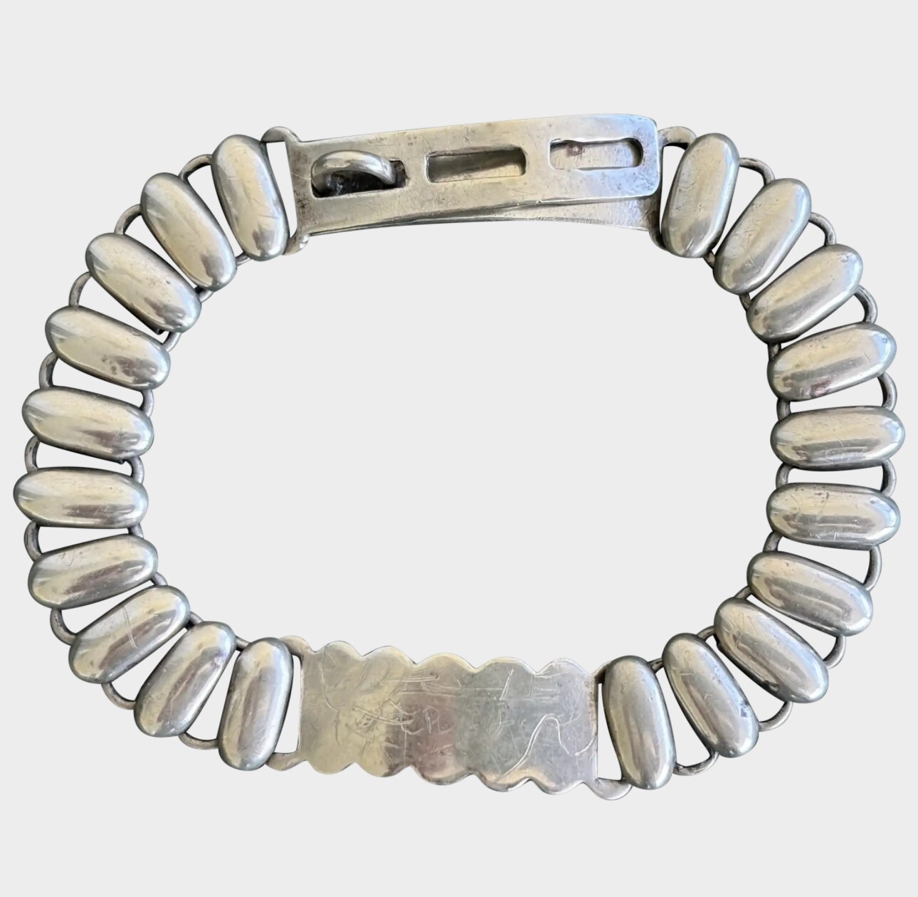 Antique British Silver Metal Dog Collar