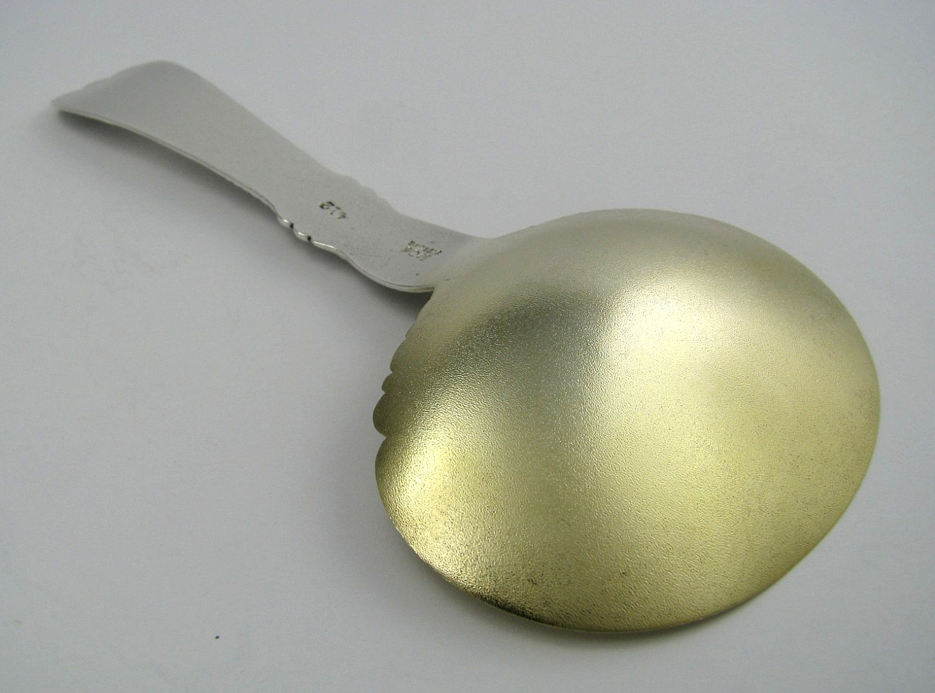 GORHAM STERLING SILVER SPOON NUT SCOOP SERVING SPOON No. 412 ca1890s Mono “F”