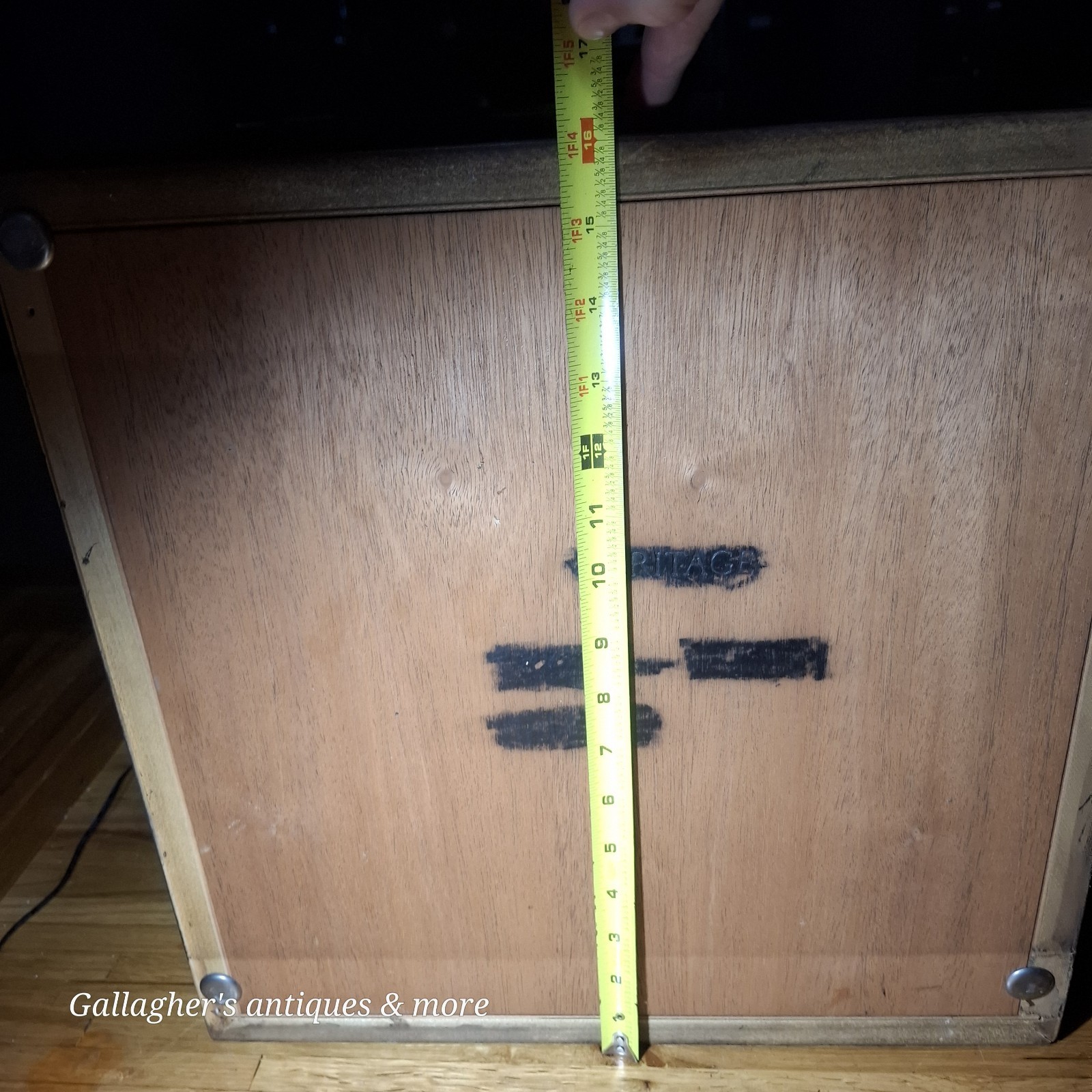 Rare Heritage furniture MILITARY CAMPAIGN SIDE END TABLE Brass trim Box Chest 16