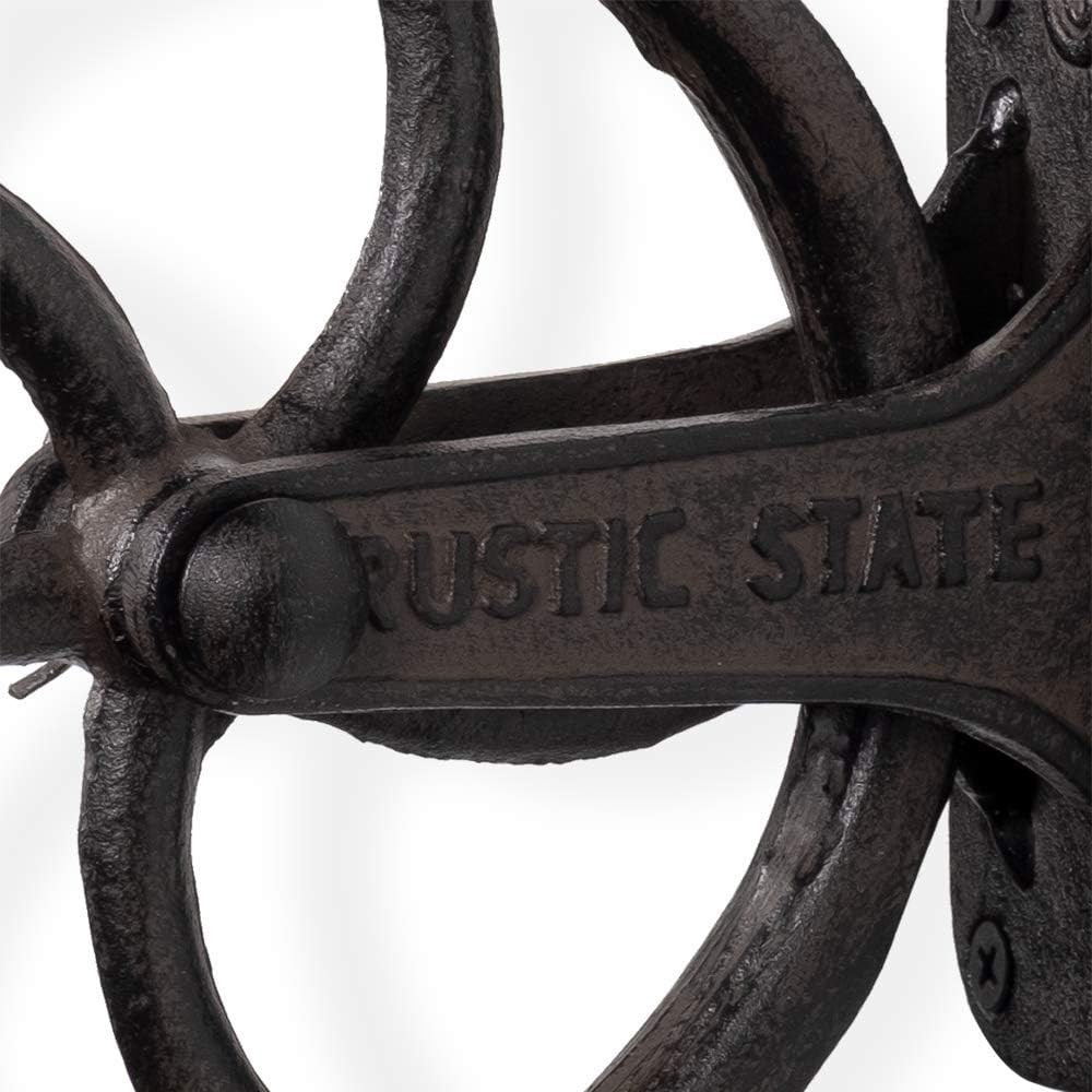 Halat Cast Iron Vintage Industrial Wheel Farmhouse Wall Mount Pulley 6.75 Inch D