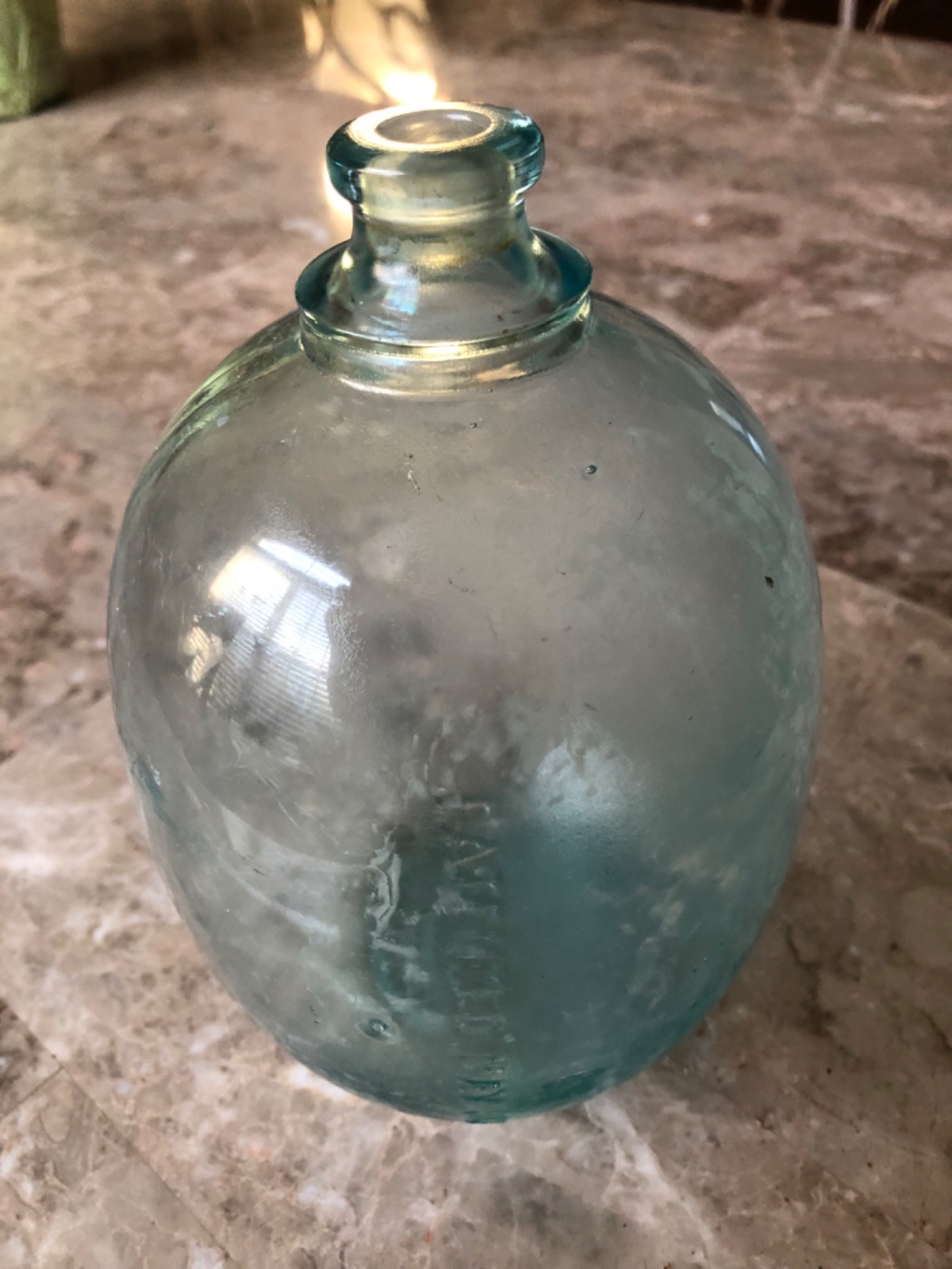 Rare antique blue glass toilet float patented May 30, 1916