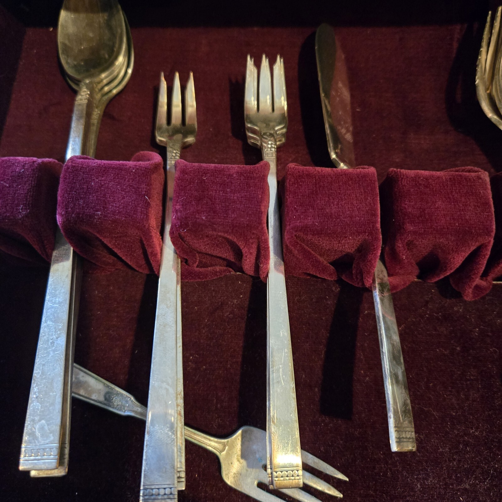Oneida Community Plate 1939 Forever Flatware Wood Drawered Box 88 Pc Silverware