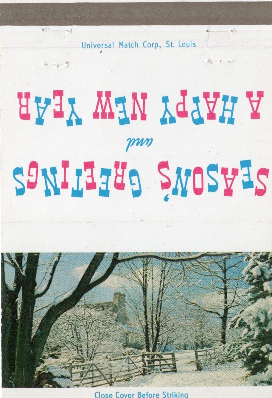 Vintage Matchcover Seaons Greetings & Happy New Year Penn Harris Hotel