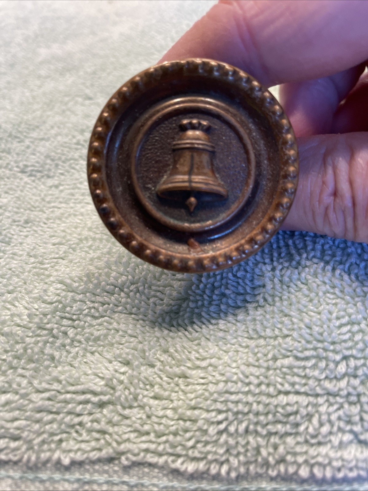Brass Liberty Bell Drawer Pull-1 -1/2”Diameter-early 20th Century