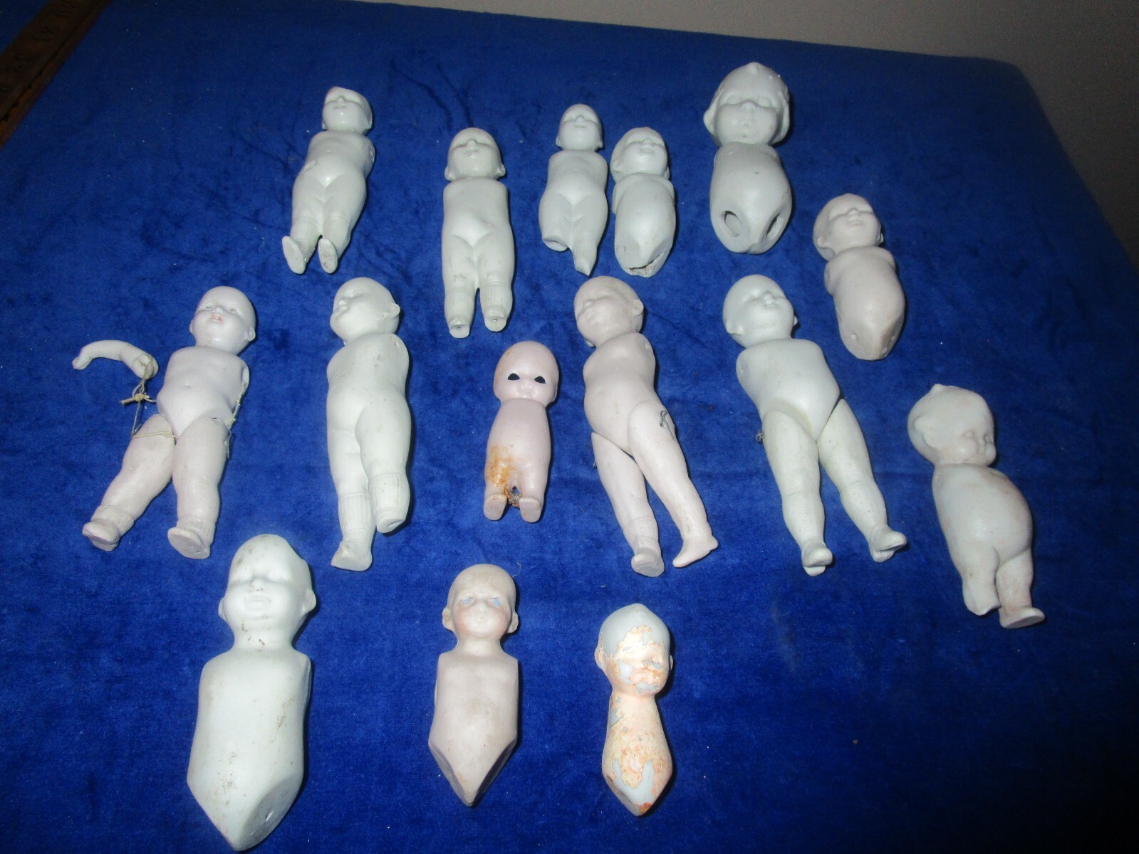 For the Artist: Large lot 15 HERTWIG antique dolls- Googly and other – Germany