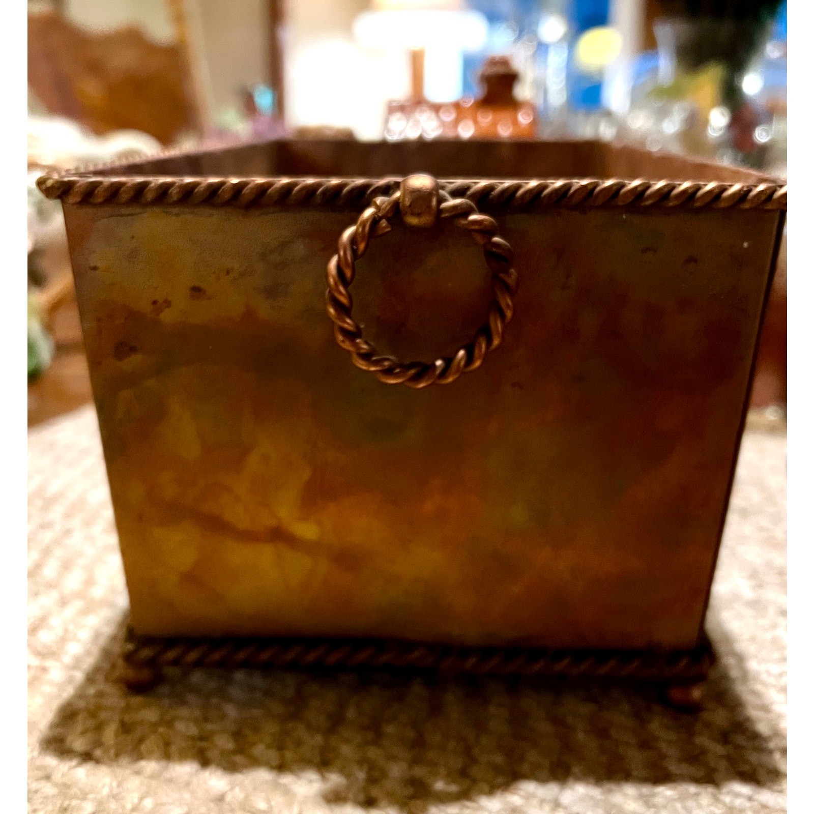 Heavy Metal Box/Basket, Possibly Copper Plated