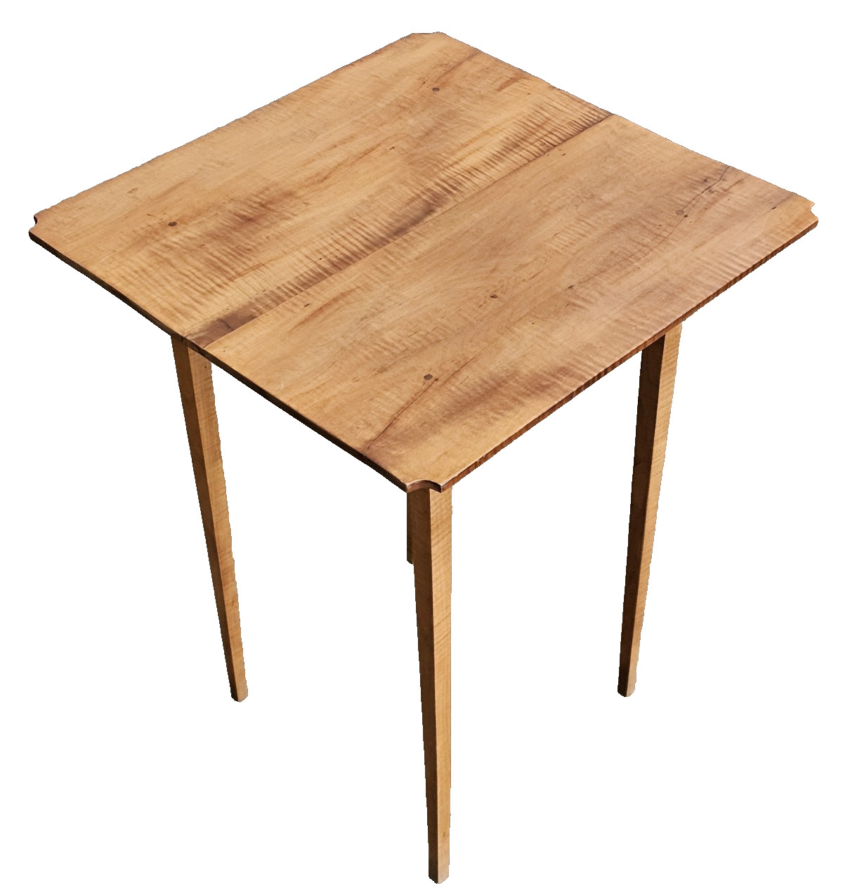 Antique Tiger Maple Federal Style Single Drawer Occasional Table Bench Made