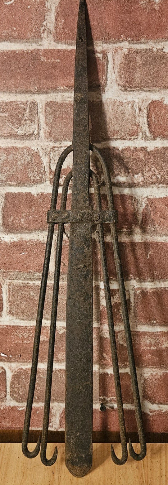 ANTIQUE EEL SPEAR GIG SALMON HAND FORGED IRON HARPOON