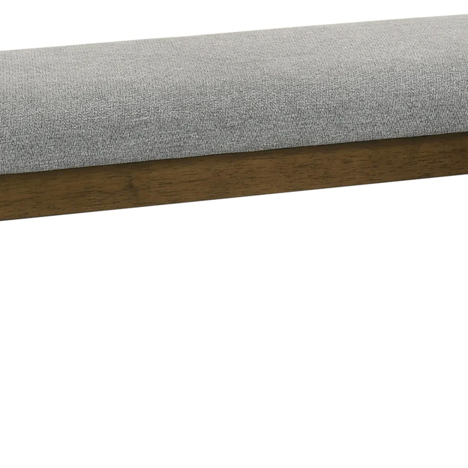 Lyoi Dining Bench-47 Inch Gray Rectangular Fabric Seat-Brown Wood