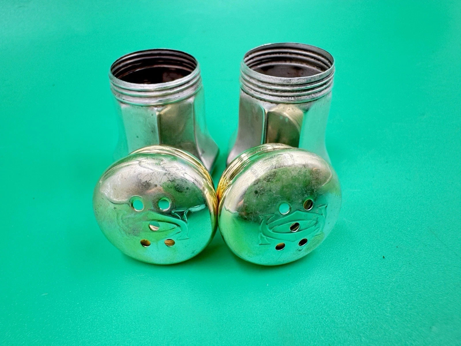 Vintage Set Of Cartier Sterling Silver Salt And Pepper Shakers