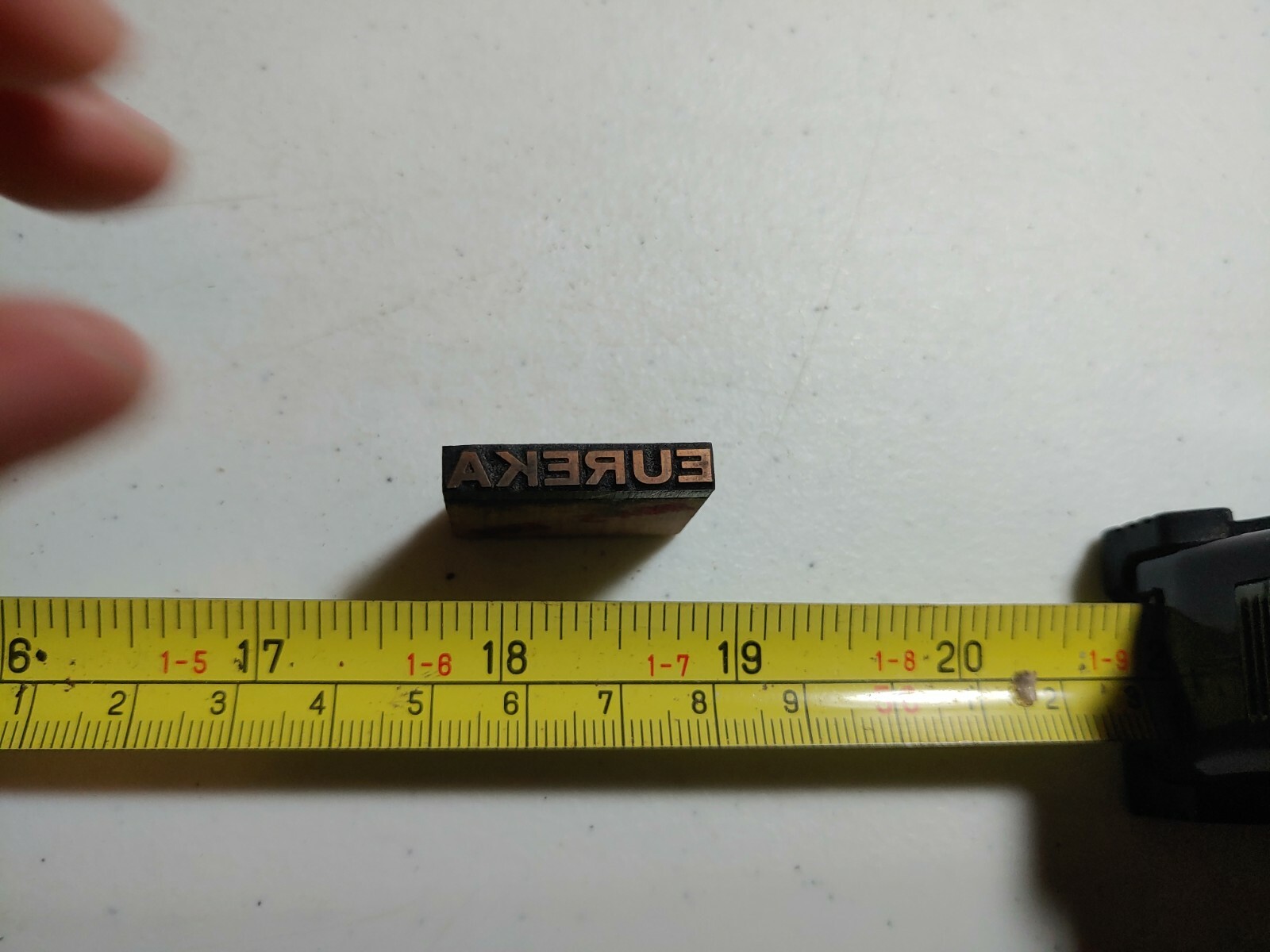 Vintage Letterpress Printing Block Eureka Advertising