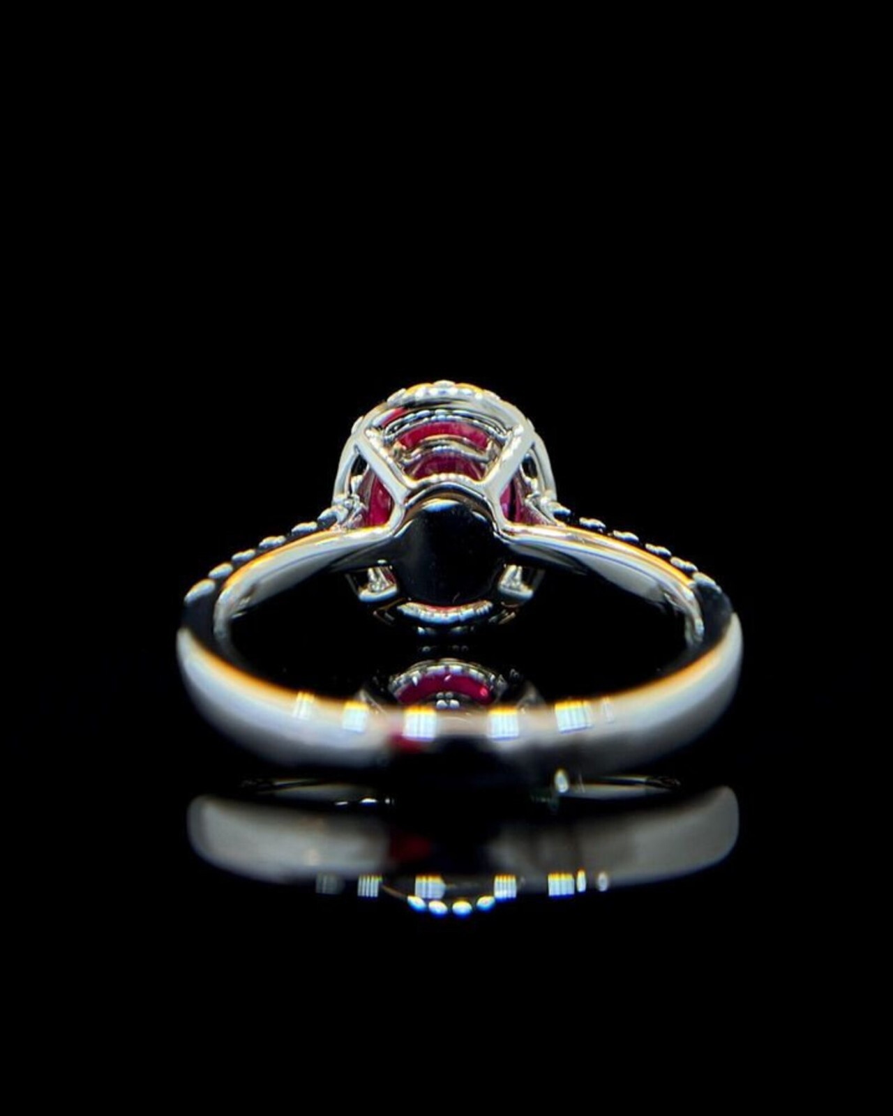 2.50 Ct Oval Natural Ruby Diamond Engagement Ring 14K Solid White Gold Size 5