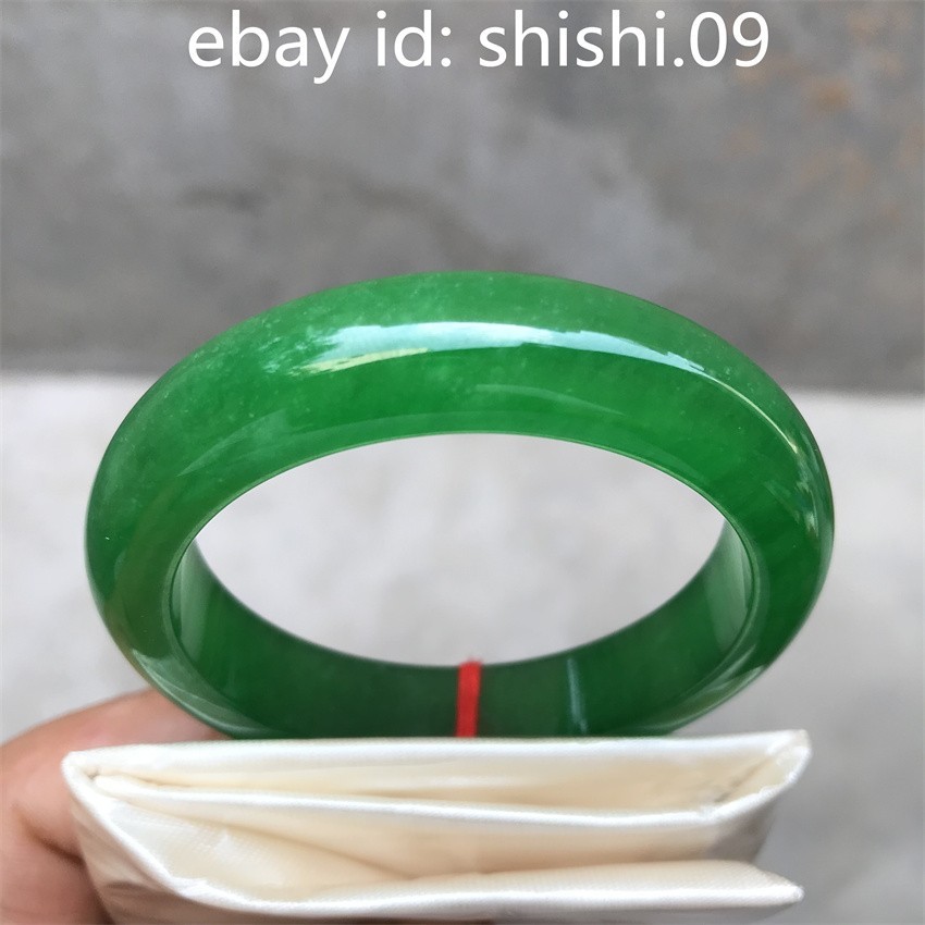 51mm Myanmar Natural Ice Green Jadeite Jade Bracelet Emerald Jade Bracelet