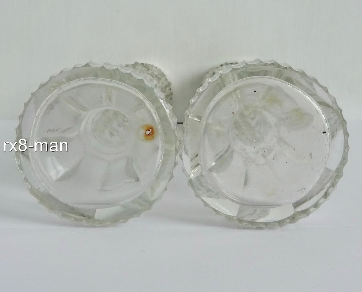 SUPERB ANTIQUE PAIR OF SOLID SILVER MOUNTED CUT GLASS BUD FLOWER VASES LON 1921
