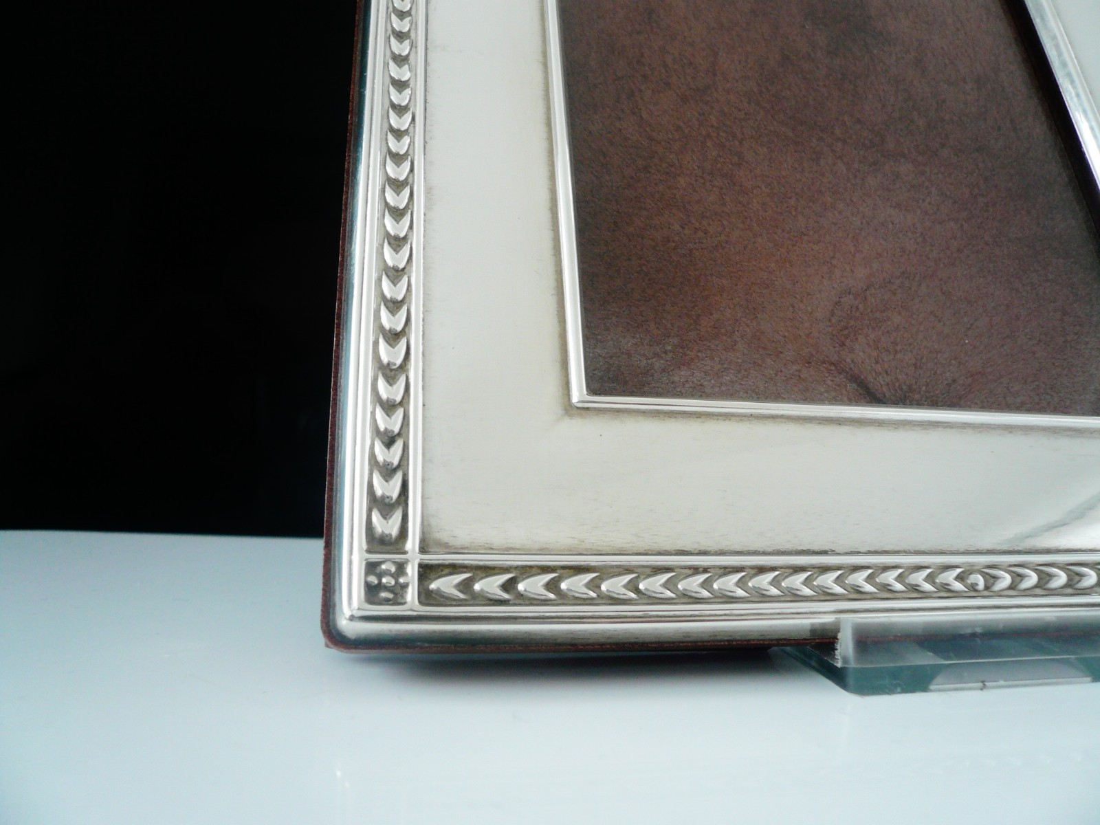 Sterling Silver Photograph Frame, Chevron Pattern, Hallmarked Sheffield 1996