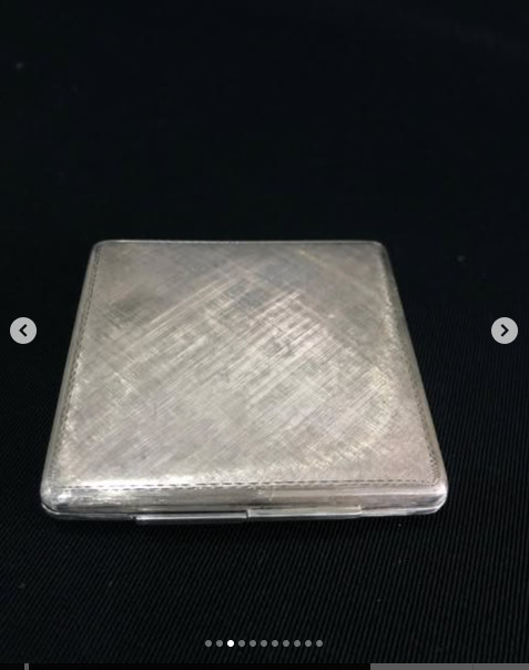 Antique silver powder in box Italy 1950-70 years. Silver 800 pr, total weight 10