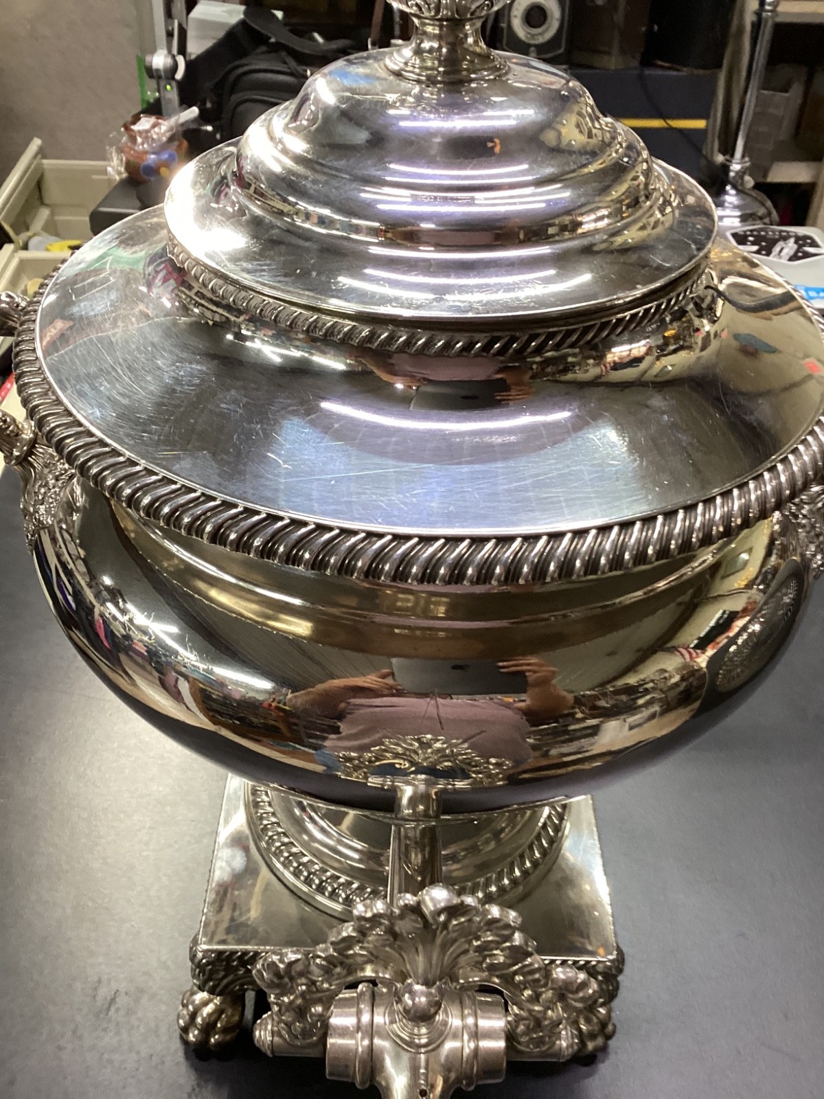 Silver Plate Tea Urn Antique Regency Old Sheffield