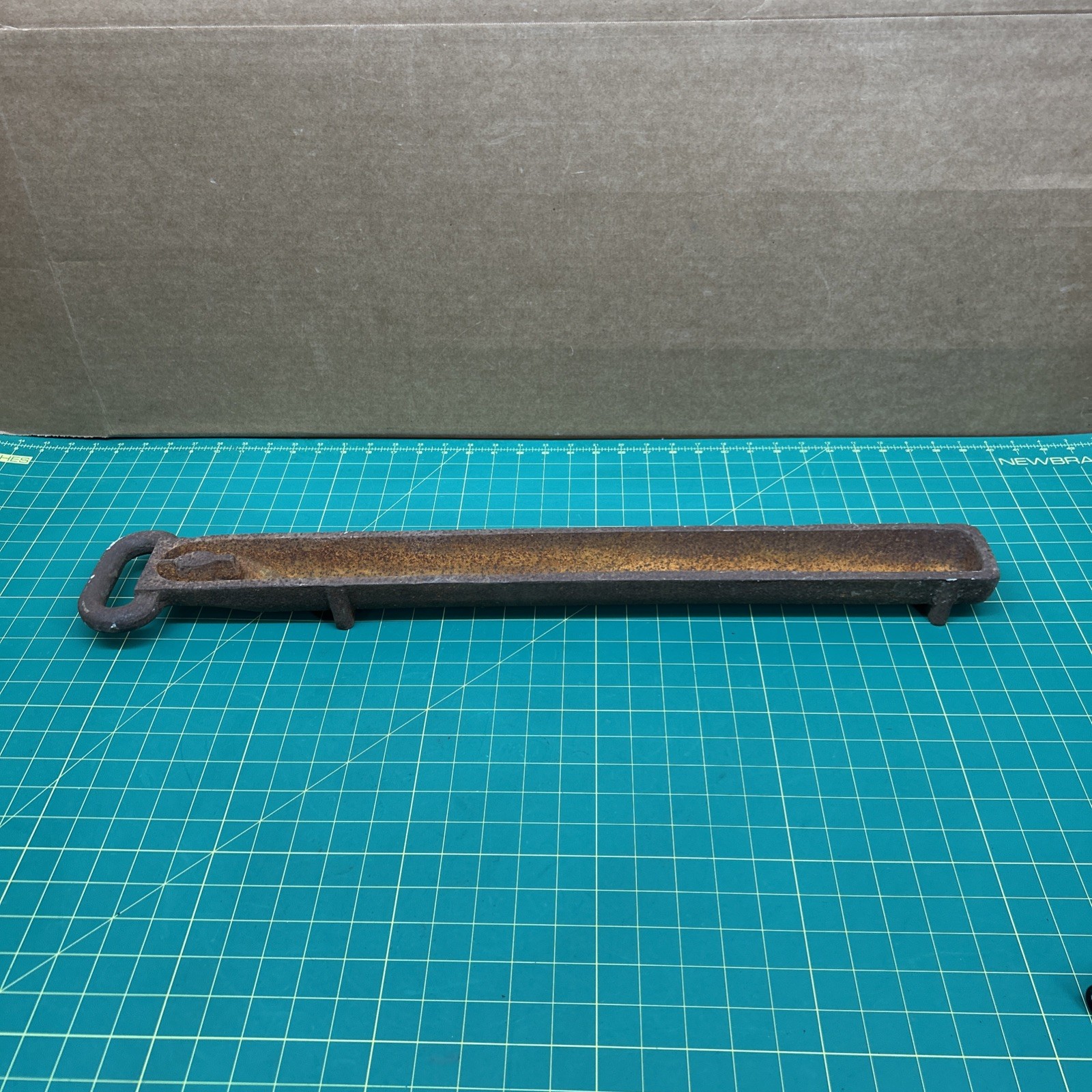 Antique Cast Iron Metal Linotype Lead Foundry Ingot Mold Repurpose