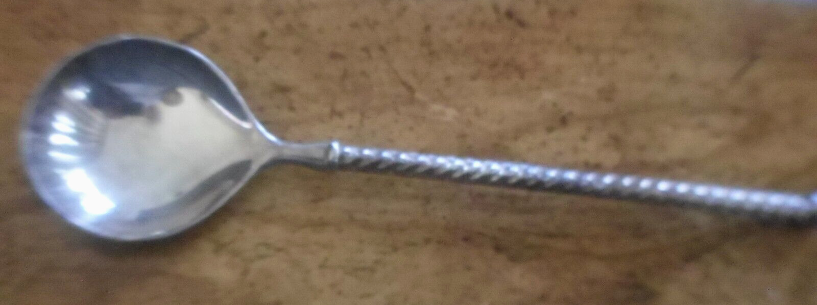 VINTAGE EP ZINC SERVING SPOON SILVERPLATED 9.5″ MADE IN ITALY spiral handle