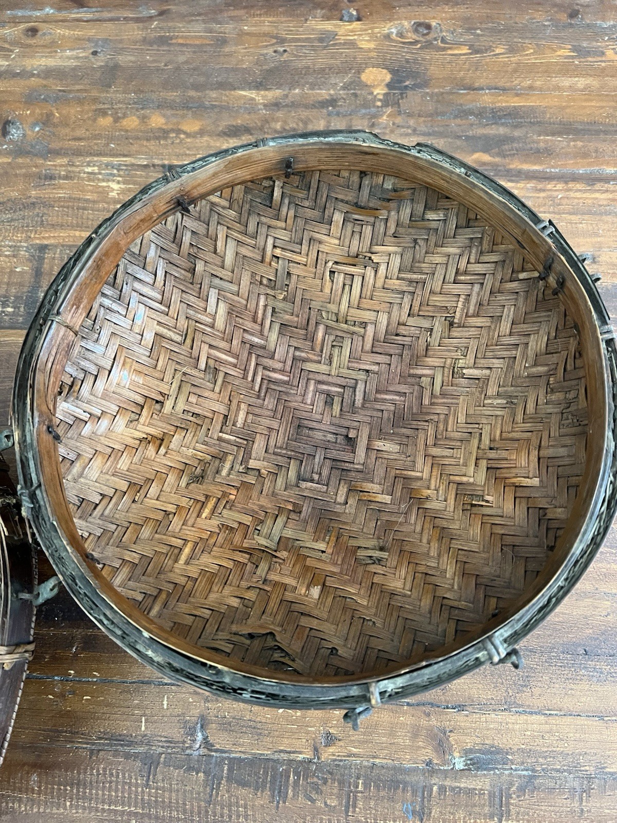 Antique Chinese Wedding Ceremonial Bamboo Woven Hat Box – Circa 1870