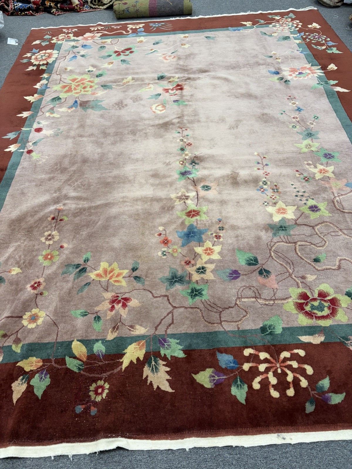Vintage Chinese Art Deco Rug Nichols Carpet #9274 8.10×11.6 in good condition
