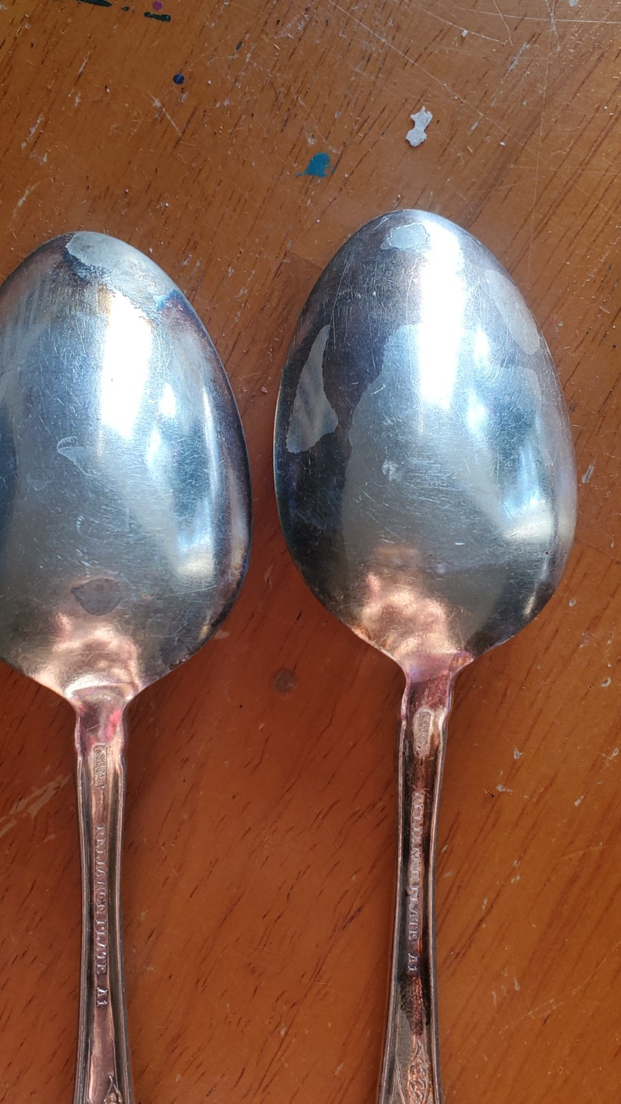 Antique ONEIDA COMMUNITY SILVER PLATED RELIANCE PLATE A1 LG 2 SPOONS 1900-1940