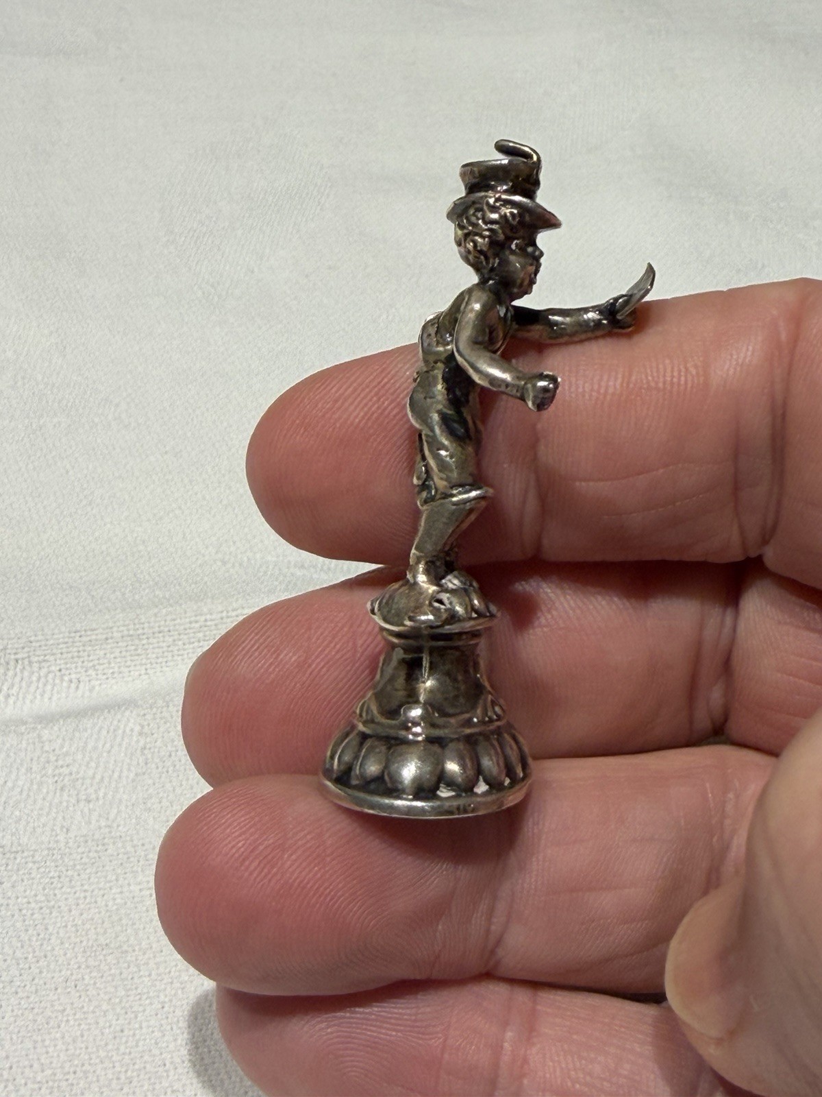 Antique Sterling Silver Desk Seal Victorian Figural Postman London c1900