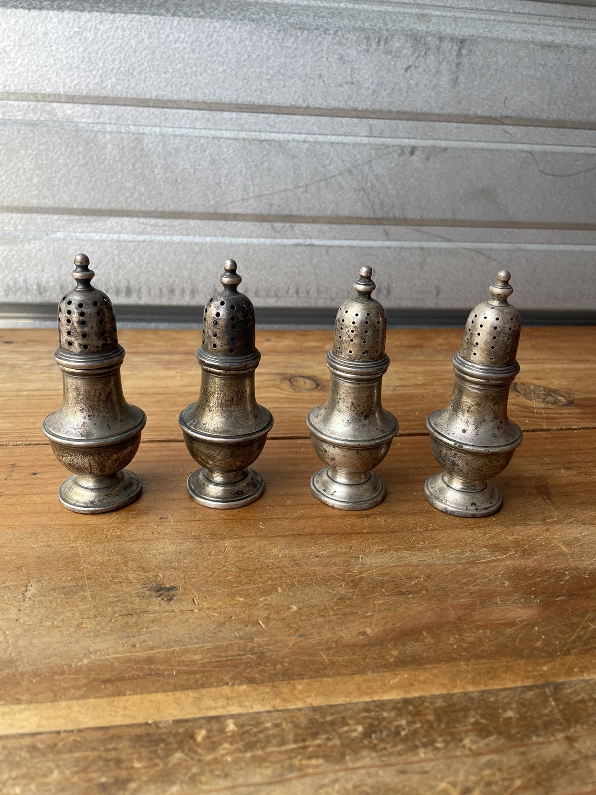 Lot Of 4 Antique Clarence A Vanderbilt Sterling Silver Salt Pepper Shakers 156g