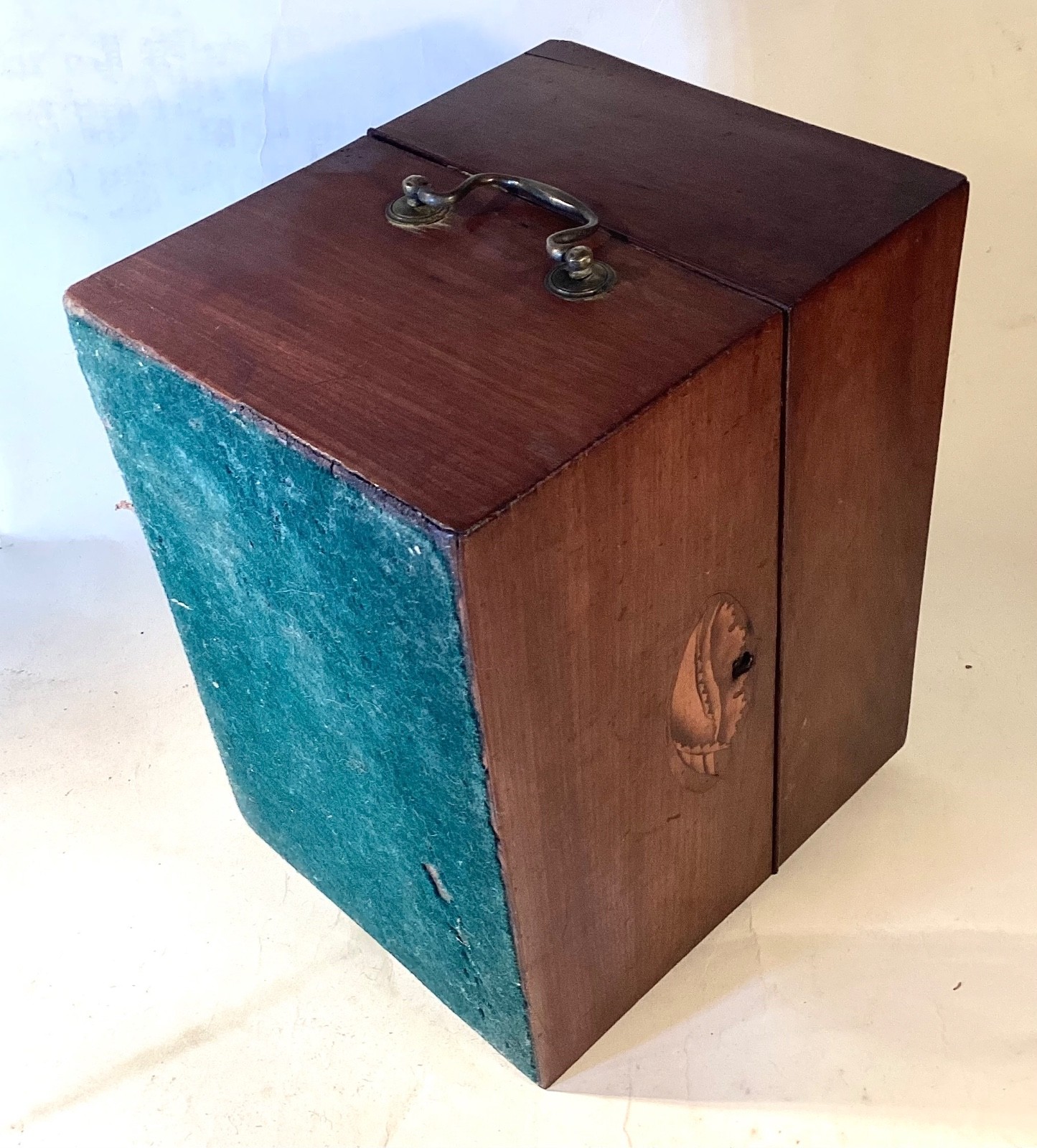 Georgian Inlaid Six Bottle Decanter Case or Box. Shell Inlays. Genuine.